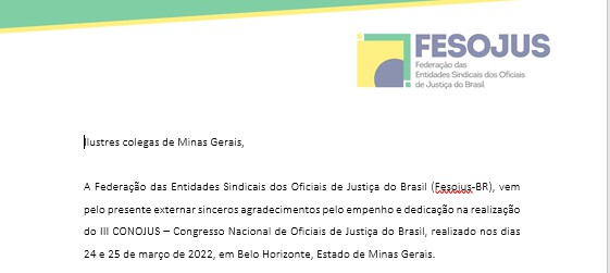 No momento, você está visualizando FESOJUS -BR OFICIALIZA AGRADECIMENTO E PARABÉNS AO SINDOJUS-MG PELO III CONOJUS