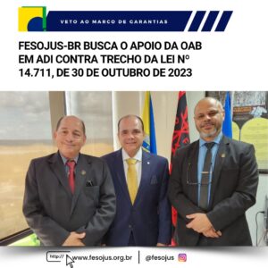 Leia mais sobre o artigo Fesojus-BR busca o apoio da OAB em ADI contra trecho da LEI Nº 14.711, DE 30 DE OUTUBRO DE 2023