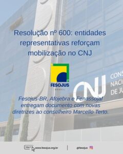 Leia mais sobre o artigo Resolução nº 600: entidades representativas reforçam mobilização no CNJ